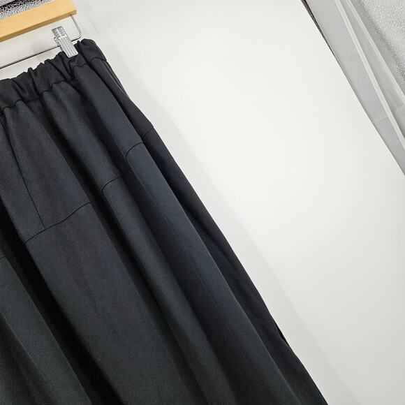 Adidas x Yohji Yamamoto Skirt Black Snap Button Elastic Waist A-line Midi Size M - Picture 6 of 8